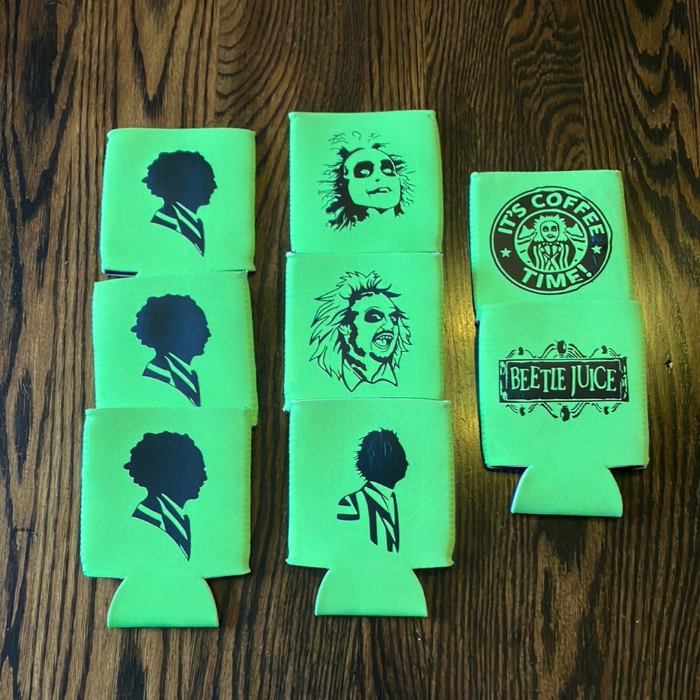 Lot of 8 Beetlejuice Can Koozies